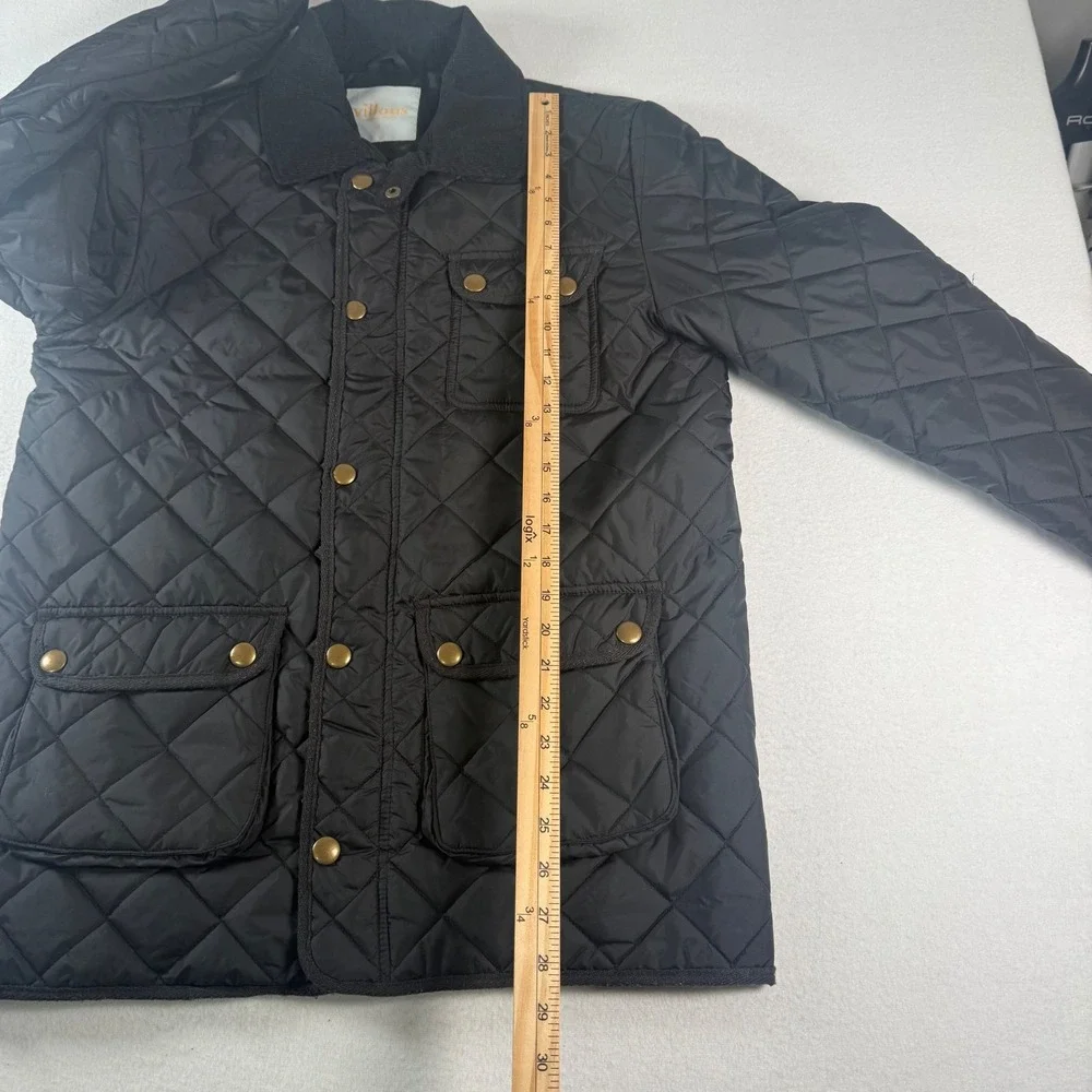 Villous‎ Quilted Barn Jacket Mens XL Black Corduroy Collar Utility Country Coat